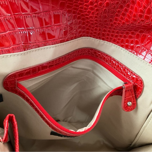 White House Black Market Red Faux Croc Embossed Purse New w/out Tags - Picture 10 of 15